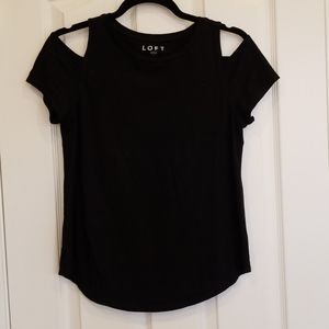 Black LOFT Tee with Shoulder Slits